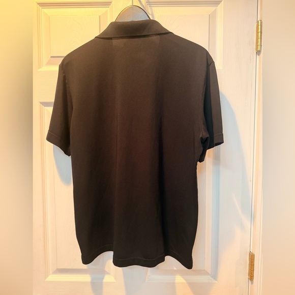 Greg Norman Collection Black Polo with Embroidered Shark Logo - Picture 3 of 3